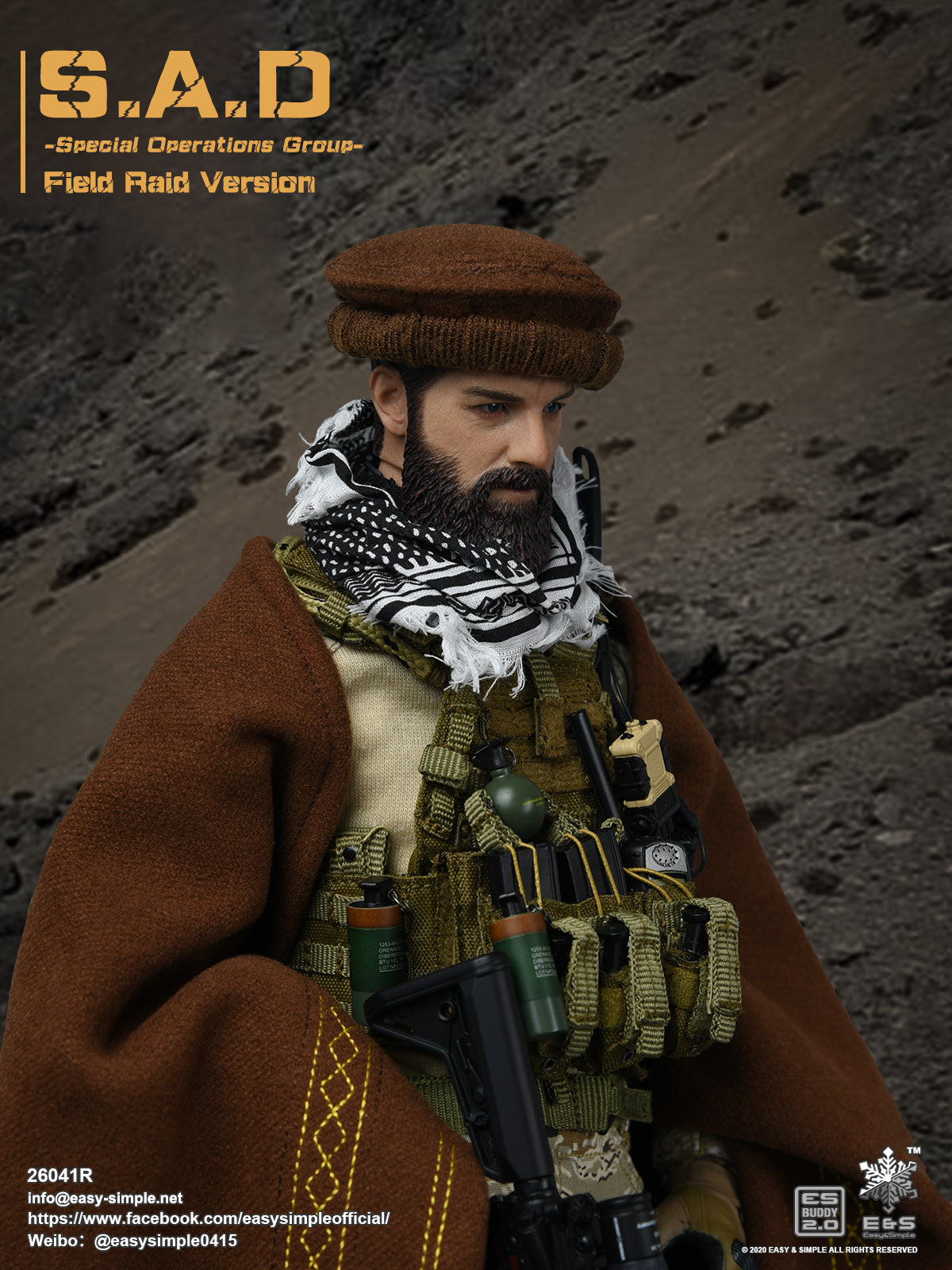 1:6 scale Easy & Simple S.A.D. Special Operations Group Field Raid Version 12" Figure 26041R
