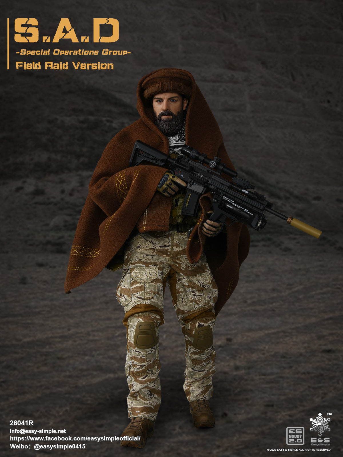 1:6 scale Easy & Simple S.A.D. Special Operations Group Field Raid Version 12" Figure 26041R