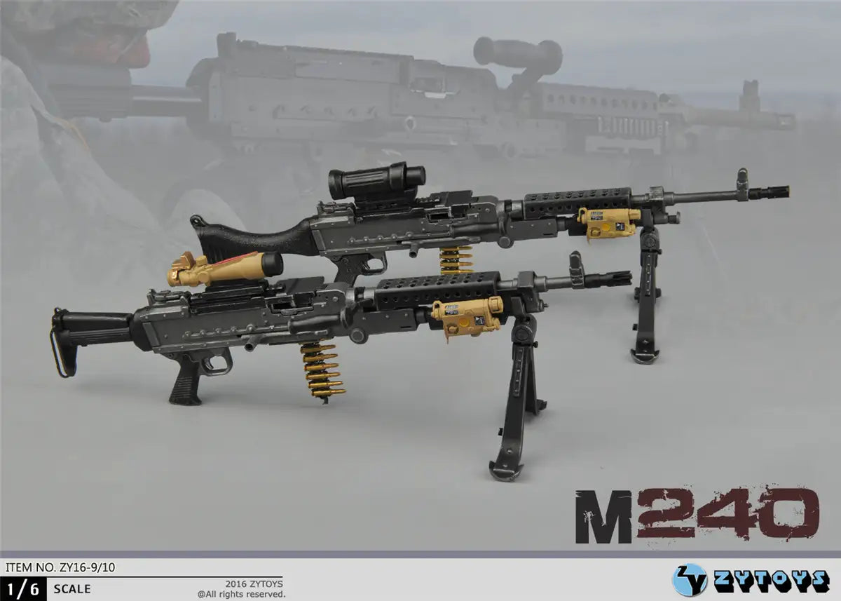 1:6 scale ZY Toys M240L Heavy Machine Gun Weapon Set for 12" Figures ZY16-9