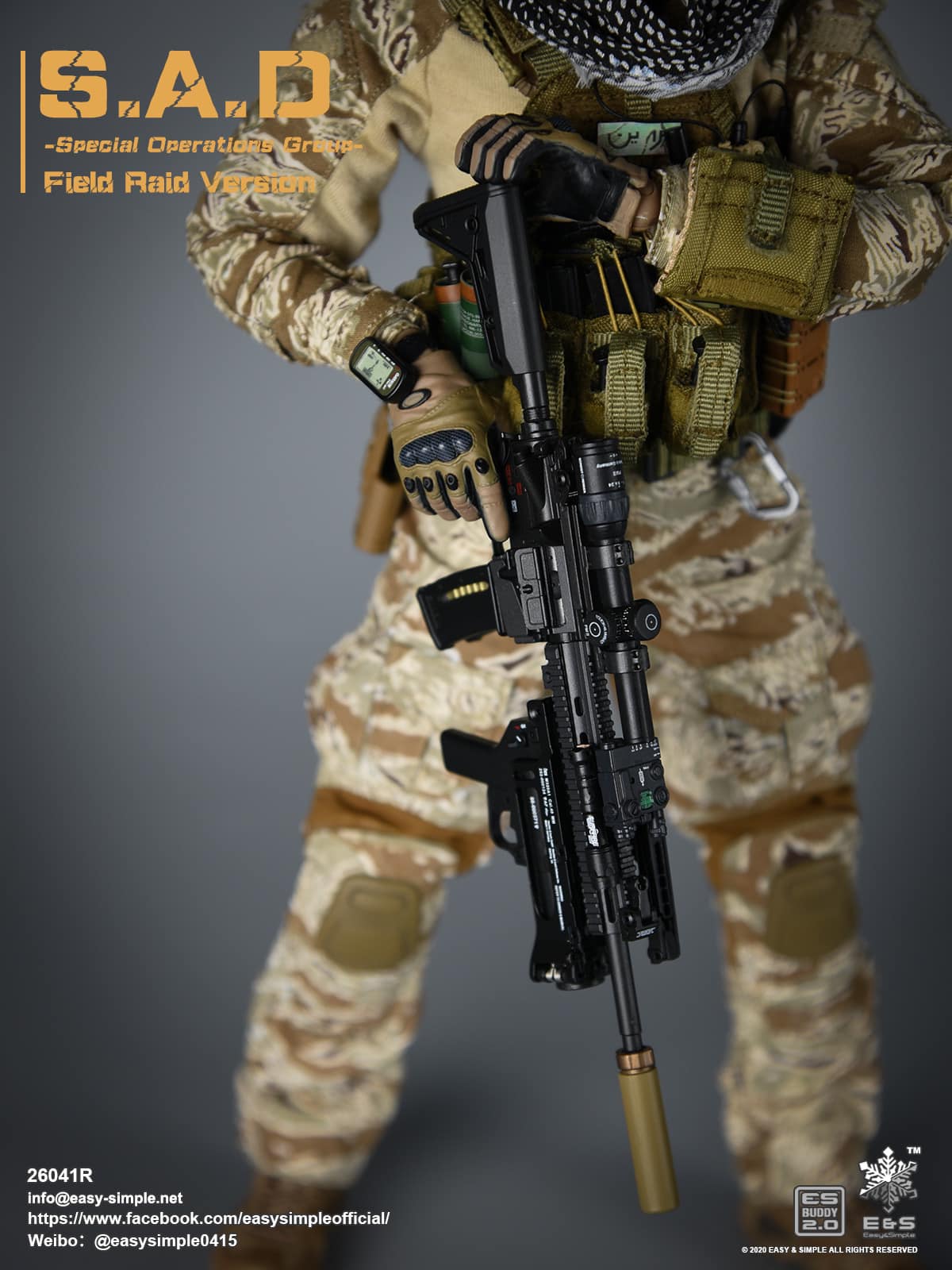 1:6 scale Easy & Simple S.A.D. Special Operations Group Field Raid Version 12" Figure 26041R