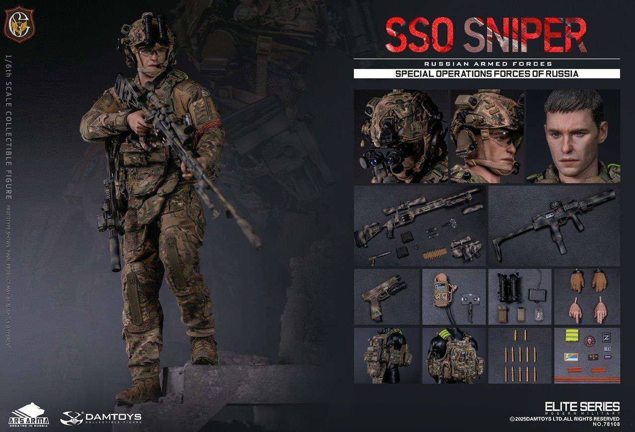 1:6 scale Damtoys 78108 Special Operations Forces of Russia (SSO) Sniper (PREORDER)