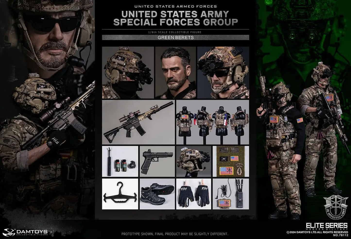 1:6 scale DAMTOYS US Special Forces Green Berets 78112 (PREORDER)