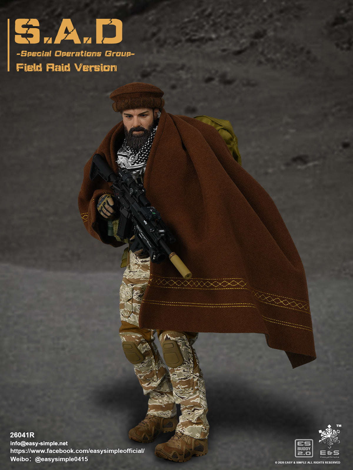 1:6 scale Easy & Simple S.A.D. Special Operations Group Field Raid Version 12" Figure 26041R