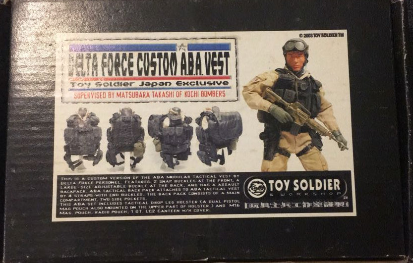 1:6 scale Toy Soldier Delta Force Custom Black ABA Vest or 12" Figures