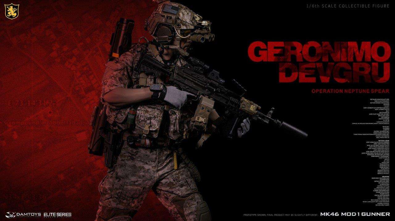 1:6 scale Damtoys 78107 DEVGRU Operation Neptune Spear “GERONIMO”MK46 MOD1 GUNNER (PREORDER)