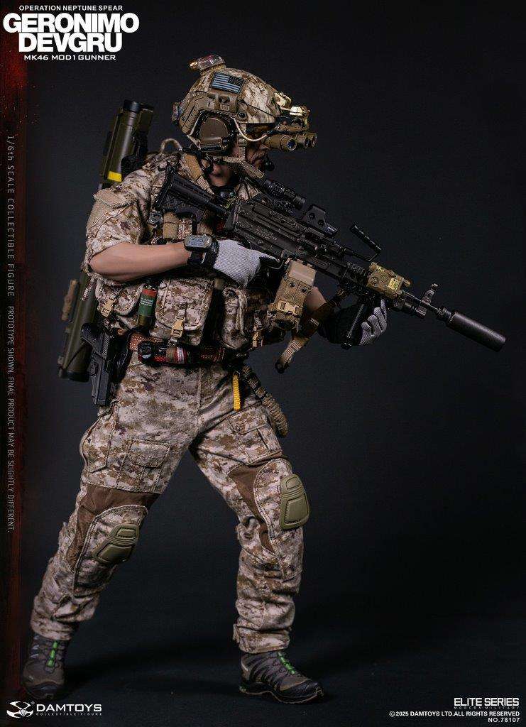 1:6 scale Damtoys 78107 DEVGRU Operation Neptune Spear “GERONIMO”MK46 MOD1 GUNNER (PREORDER)