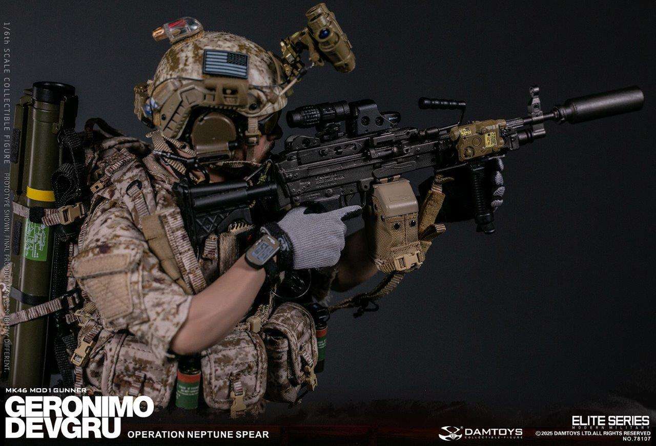 1:6 scale Damtoys 78107 DEVGRU Operation Neptune Spear “GERONIMO”MK46 MOD1 GUNNER (PREORDER)