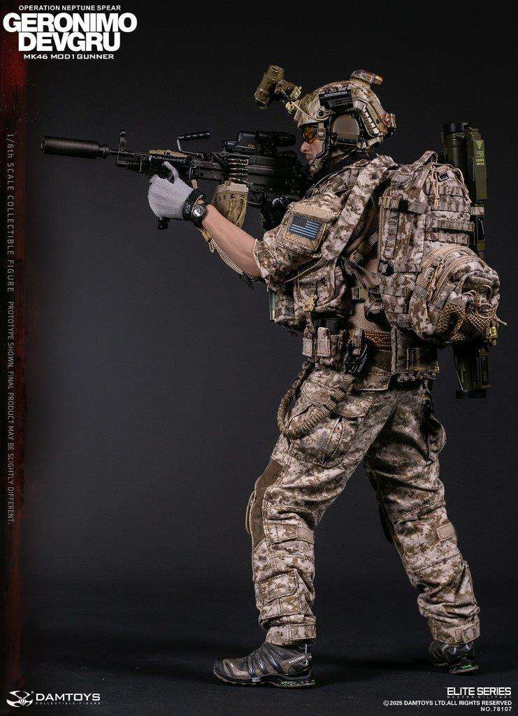 1:6 scale Damtoys 78107 DEVGRU Operation Neptune Spear “GERONIMO”MK46 MOD1 GUNNER (PREORDER)
