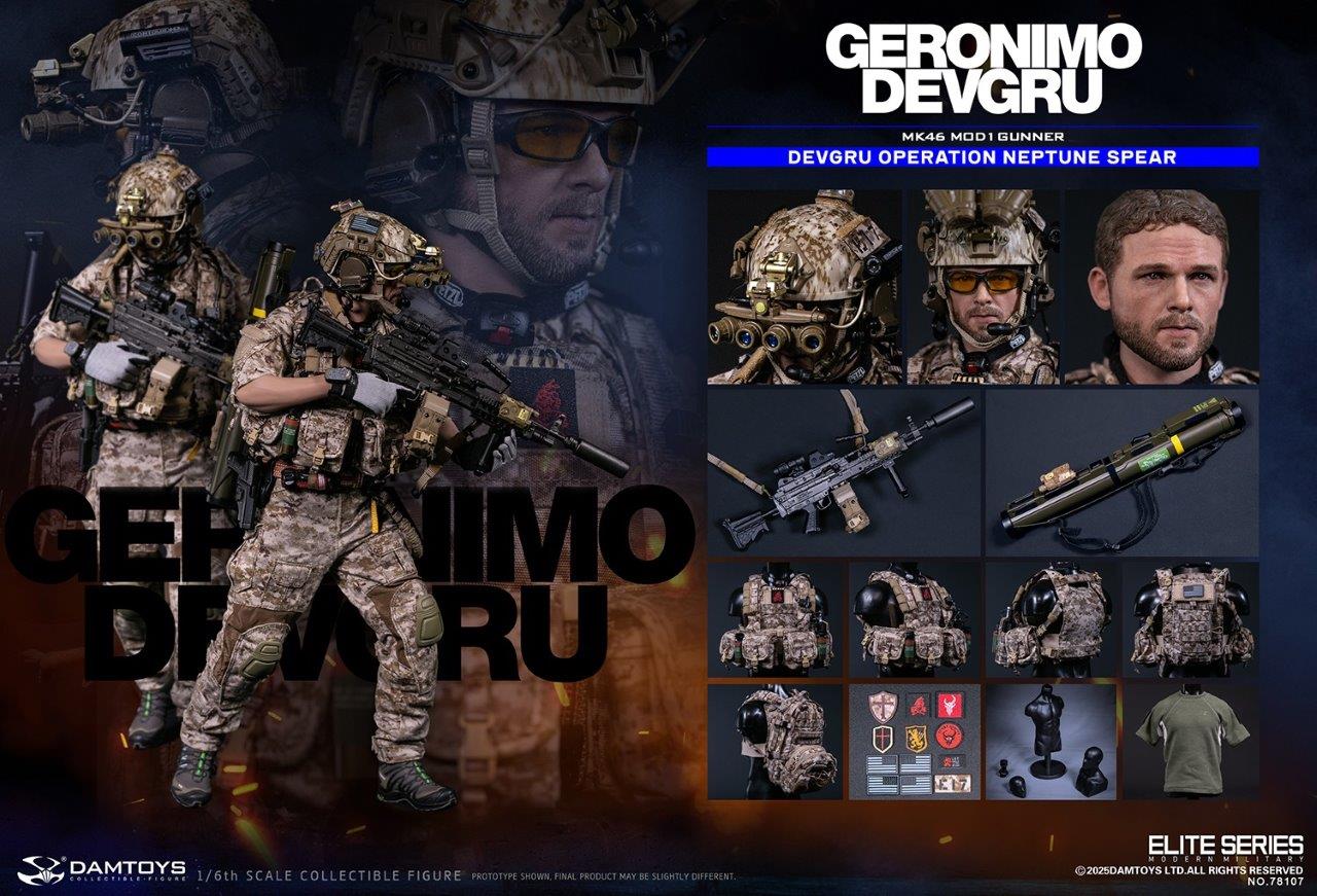 1:6 scale Damtoys 78107 DEVGRU Operation Neptune Spear “GERONIMO”MK46 MOD1 GUNNER (PREORDER)