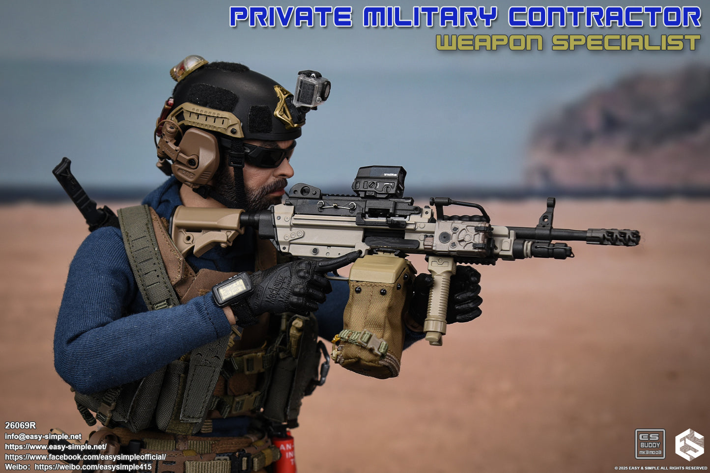 1:6 scale Easy & Simple Private Military Contractor Weapon Specialist 12" Figure