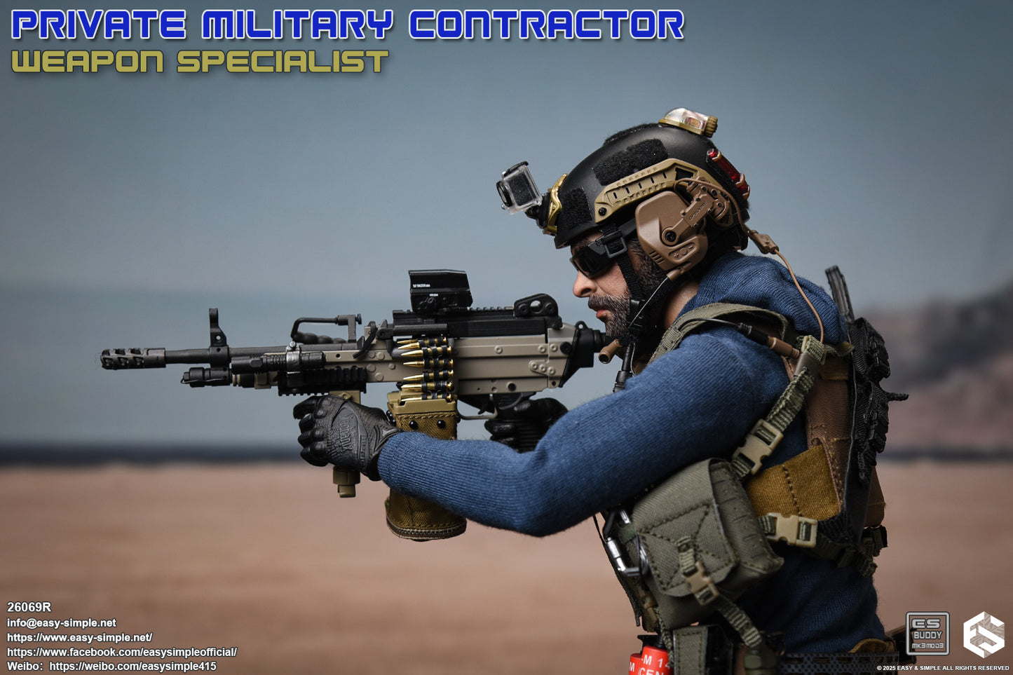 1:6 scale Easy & Simple Private Military Contractor Weapon Specialist 12" Figure