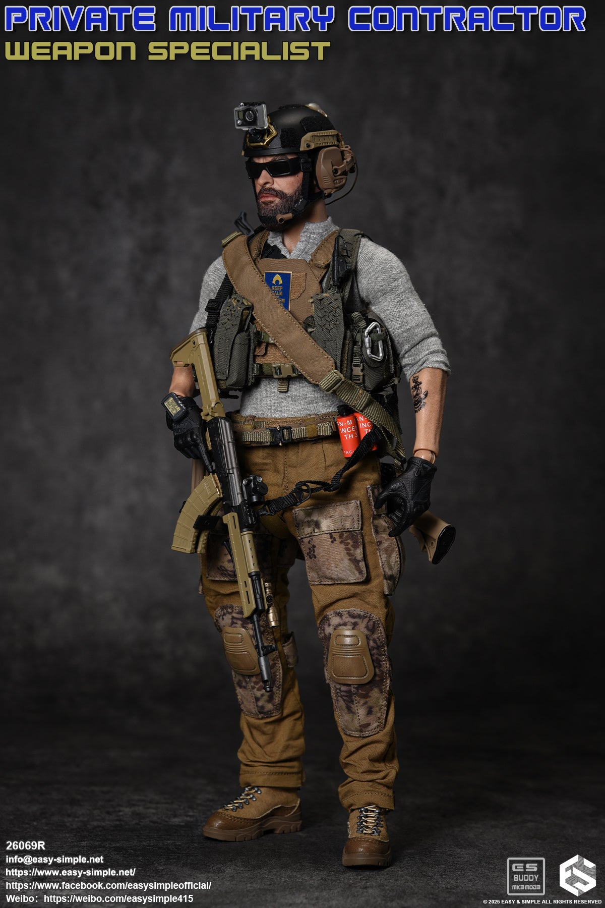 1:6 scale Easy & Simple Private Military Contractor Weapon Specialist 12" Figure