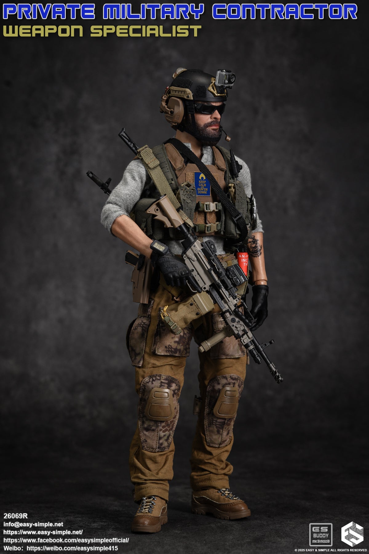 1:6 scale Easy & Simple Private Military Contractor Weapon Specialist 12" Figure