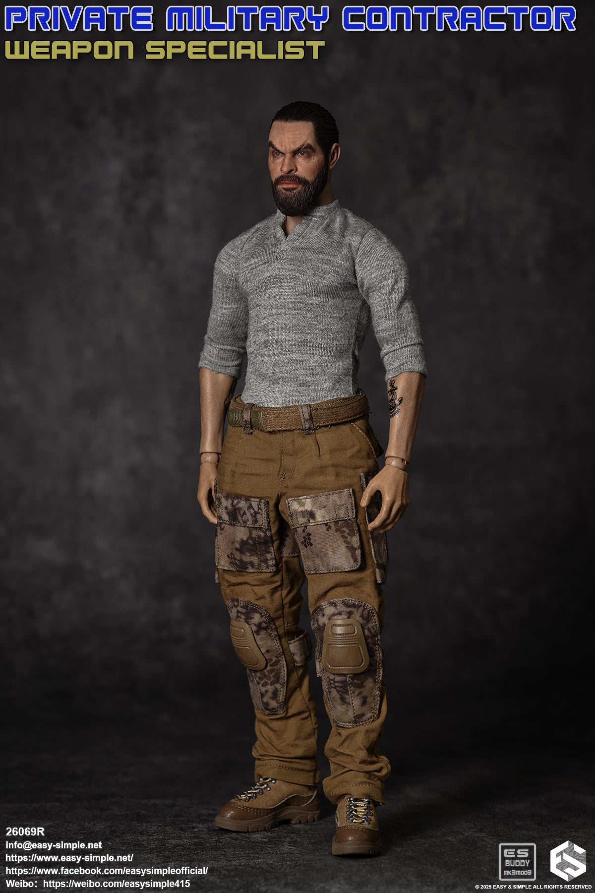 1:6 scale Easy & Simple Private Military Contractor Weapon Specialist 12" Figure