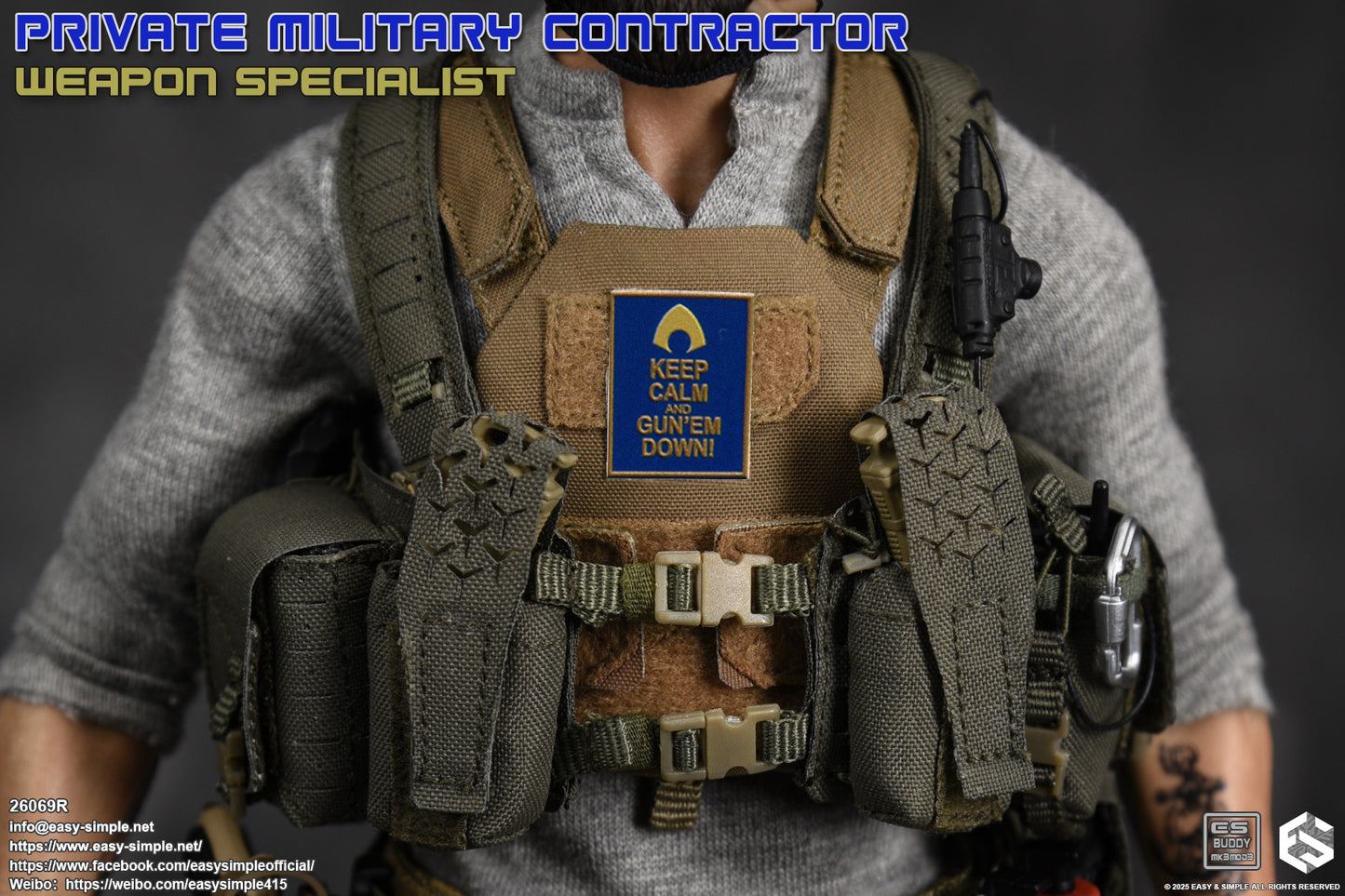 1:6 scale Easy & Simple Private Military Contractor Weapon Specialist 12" Figure