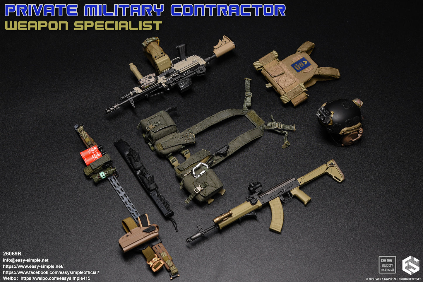 1:6 scale Easy & Simple Private Military Contractor Weapon Specialist 12" Figure