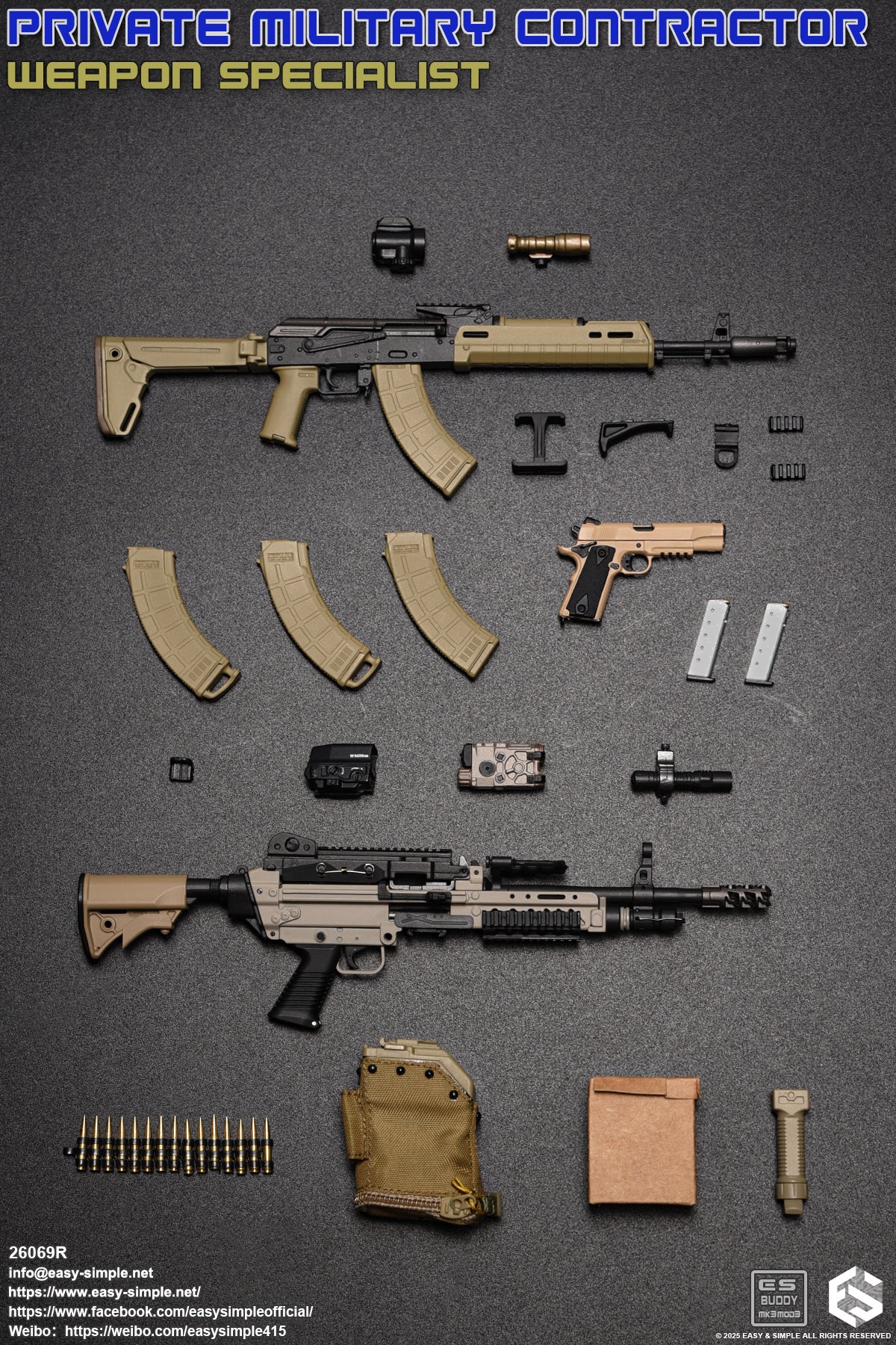 1:6 scale Easy & Simple Private Military Contractor Weapon Specialist 12" Figure