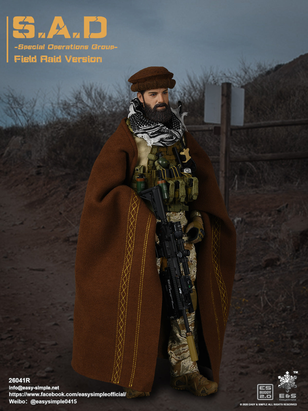 1:6 scale Easy & Simple S.A.D. Special Operations Group Field Raid Version 12" Figure 26041R