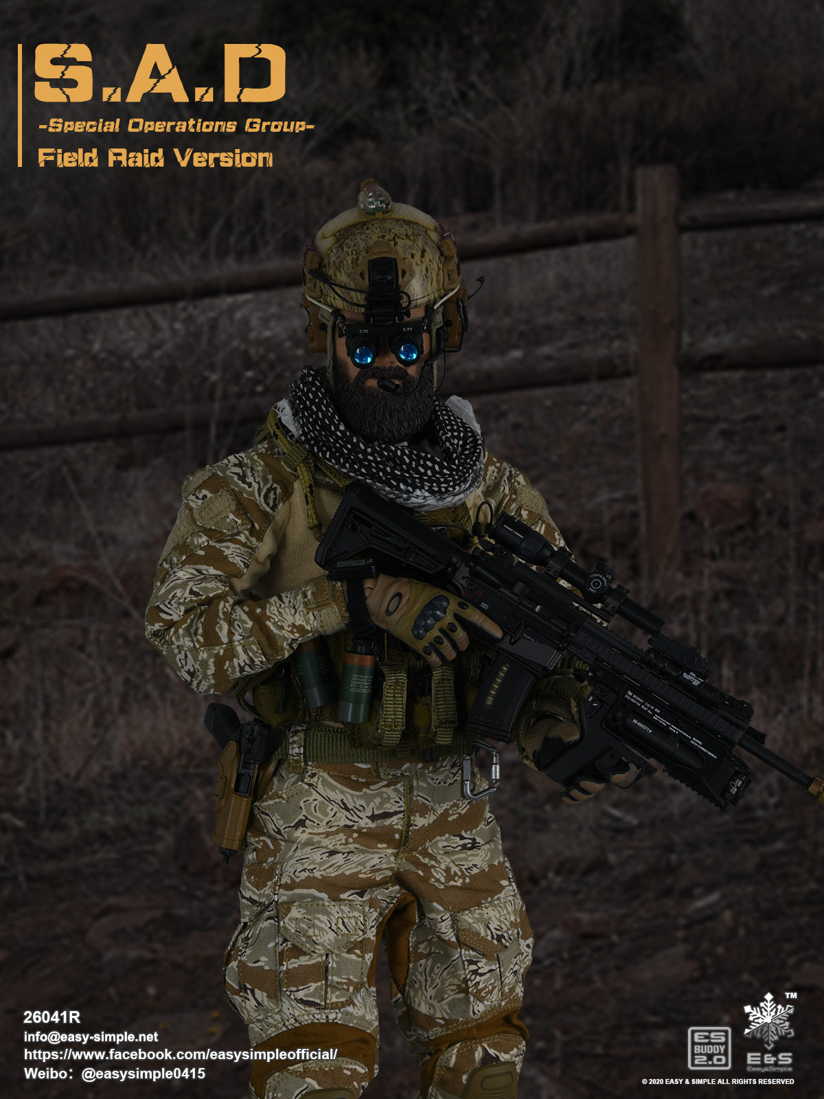 1:6 scale Easy & Simple S.A.D. Special Operations Group Field Raid Version 12" Figure 26041R