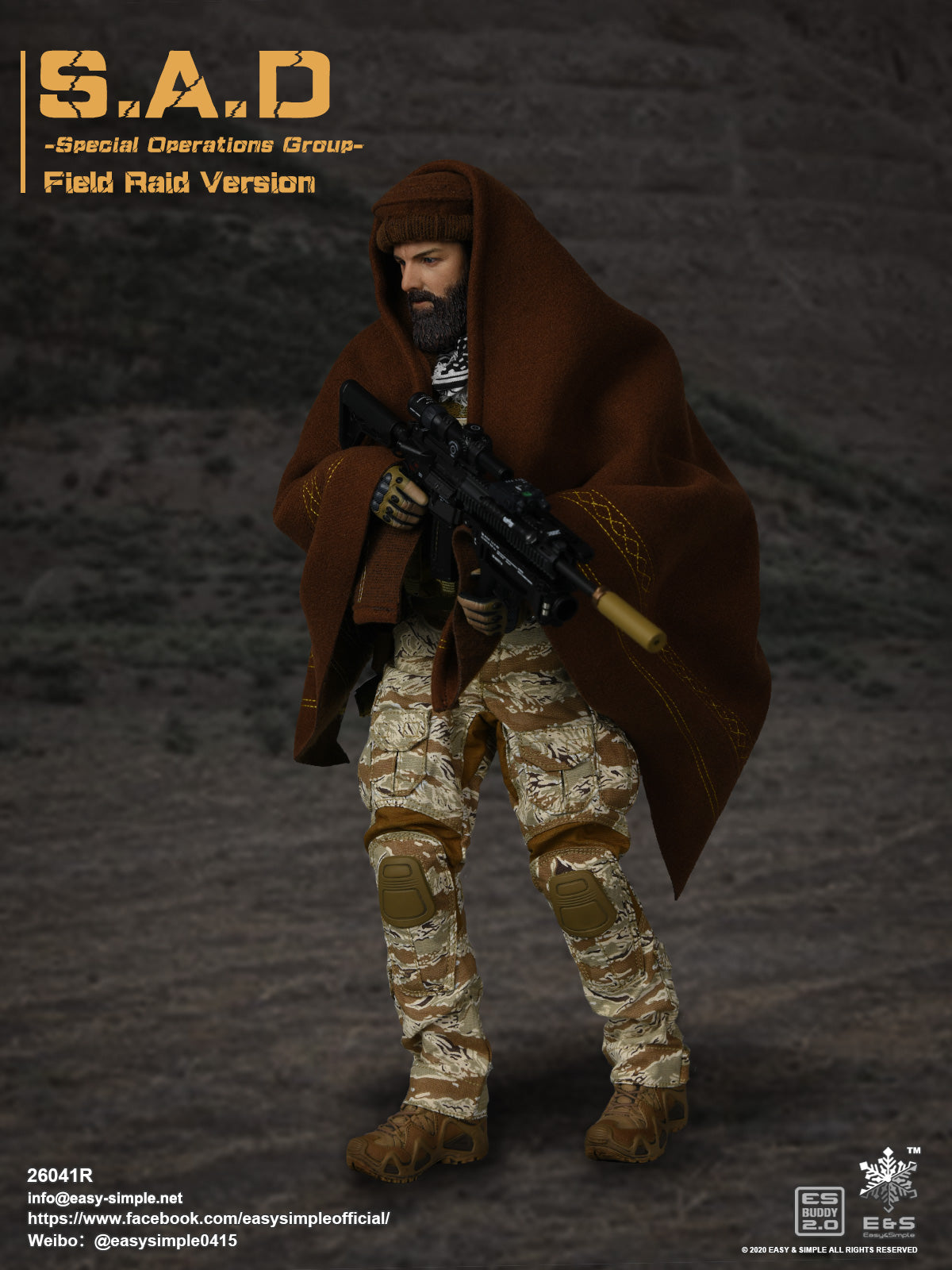 1:6 scale Easy & Simple S.A.D. Special Operations Group Field Raid Version 12" Figure 26041R