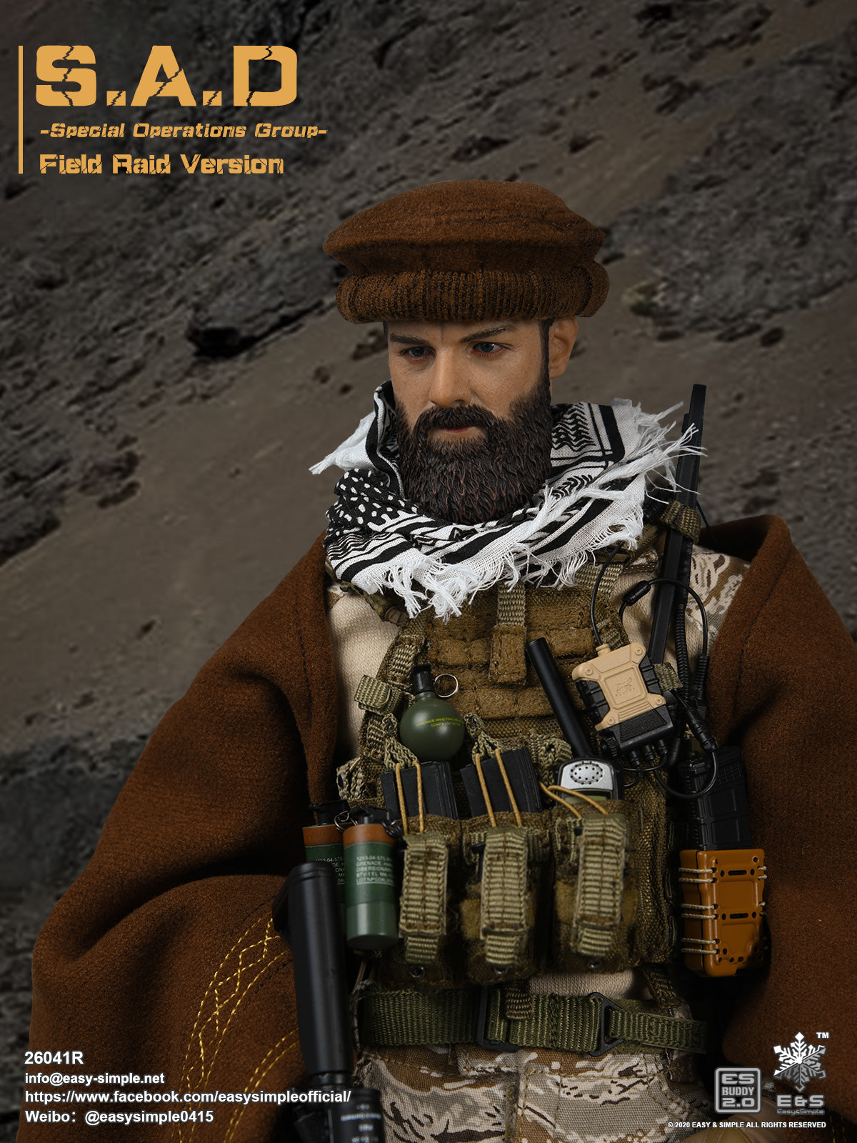 1:6 scale Easy & Simple S.A.D. Special Operations Group Field Raid Version 12" Figure 26041R