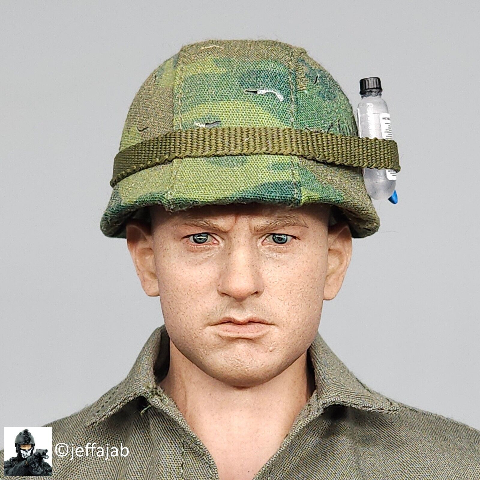 1:6 scale DJ Custom Forrest Gump in Vietnam Helmet w/ Toothbrush for 12" Figures