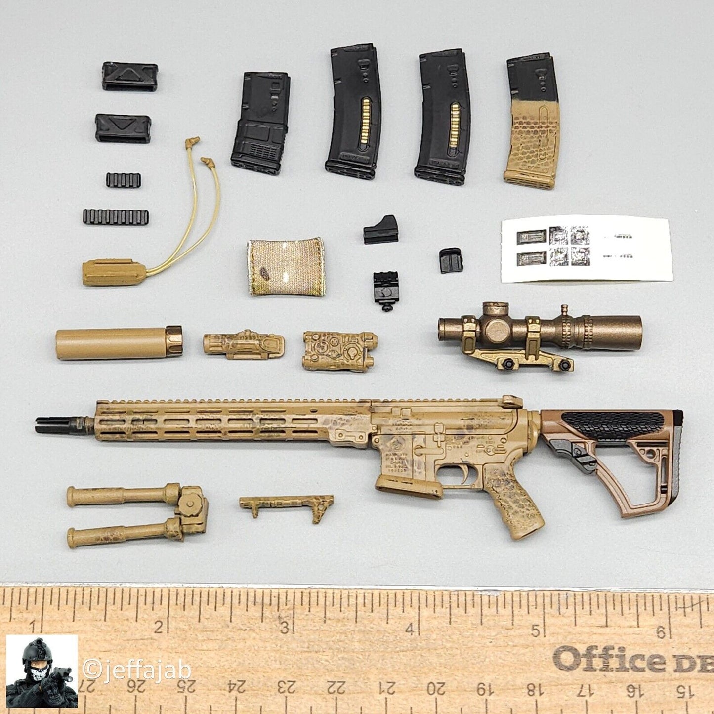 1:6 scale Easy & Simple 10th Special Forces Group URGI 5.56 M4 Rifle Set