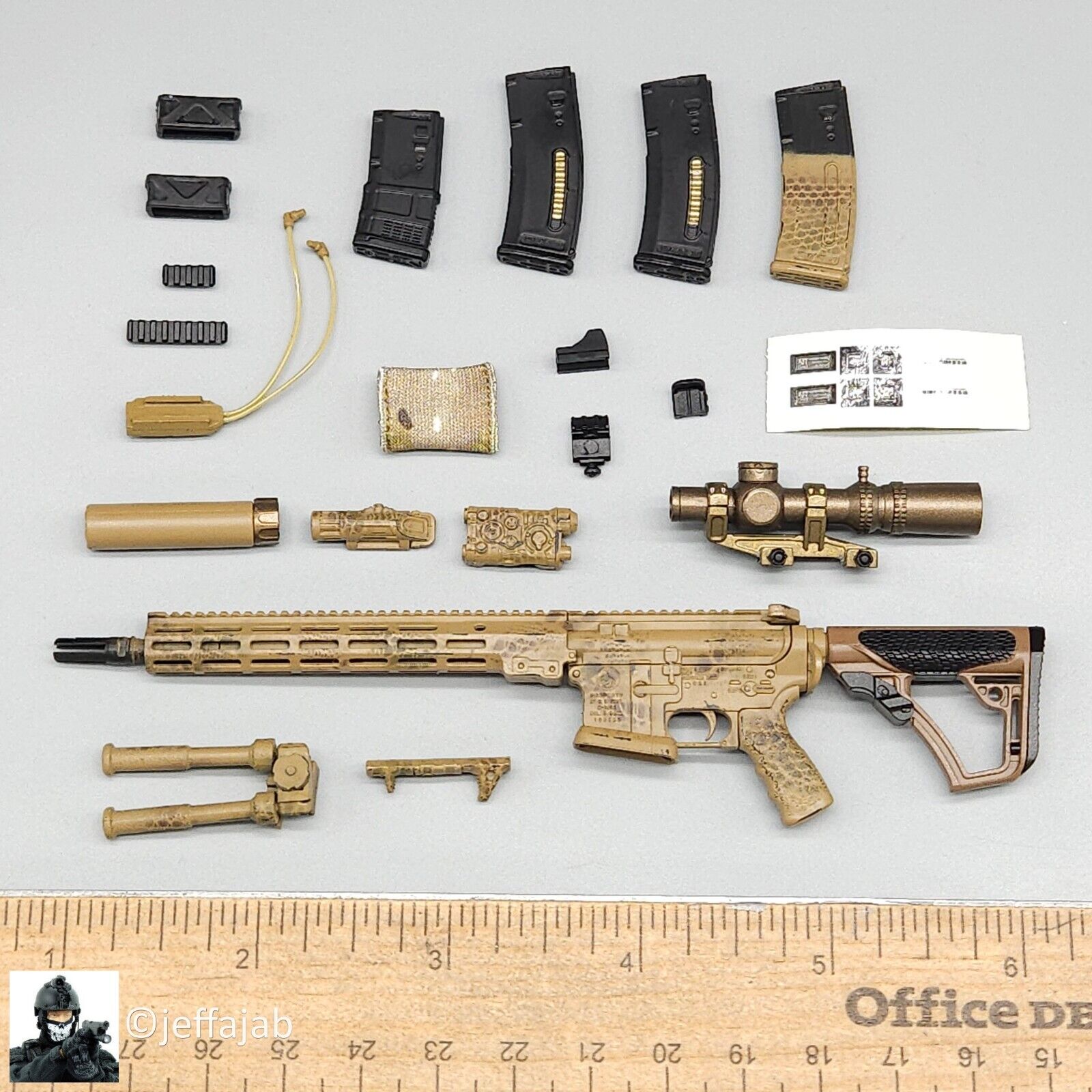 1:6 scale Easy & Simple 10th Special Forces Group URGI 5.56 M4 Rifle Set
