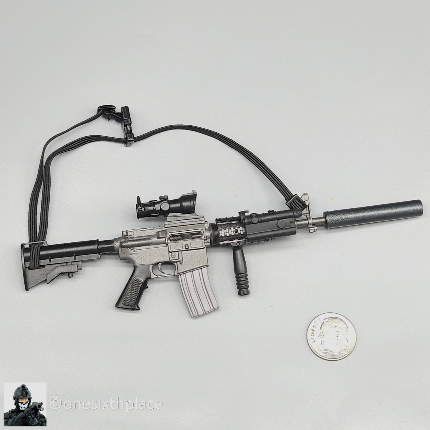 1:6 scale Dragon M4 Rifle w/ ACOG & Silencer for 12" Figures