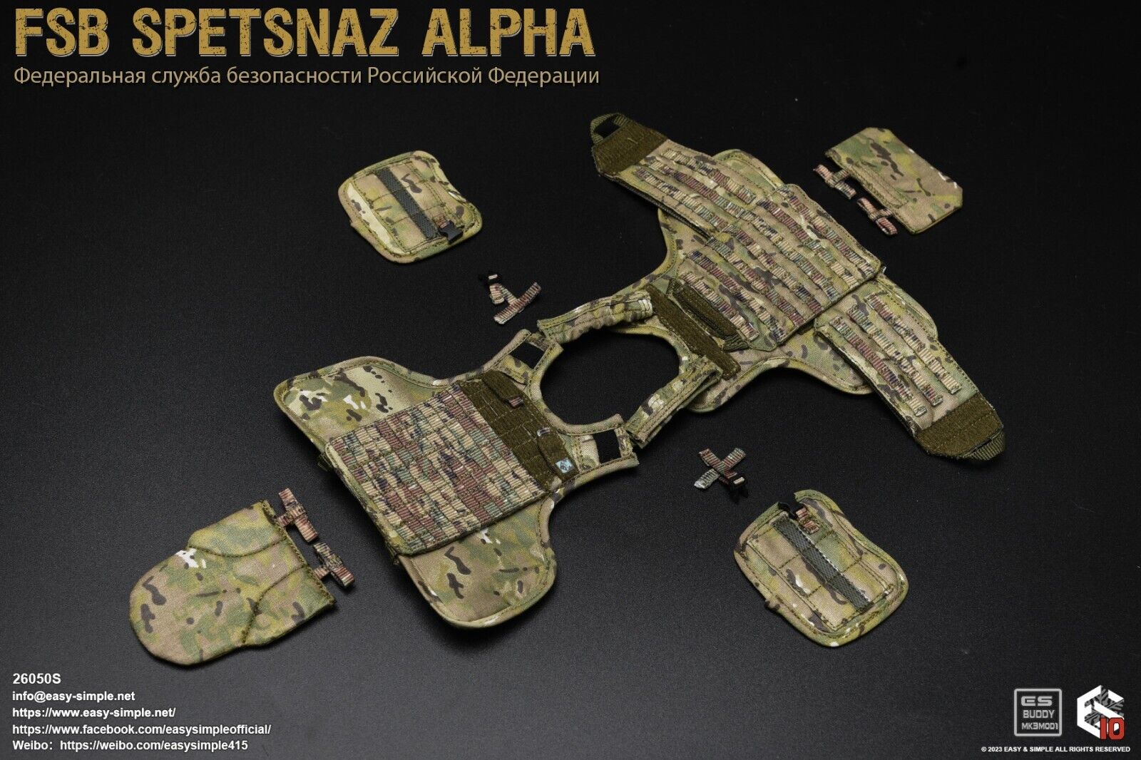 1:6 Easy & Simple Russian FSB Spetsnaz ALPHA Multicam Gladiator Plate Carrier