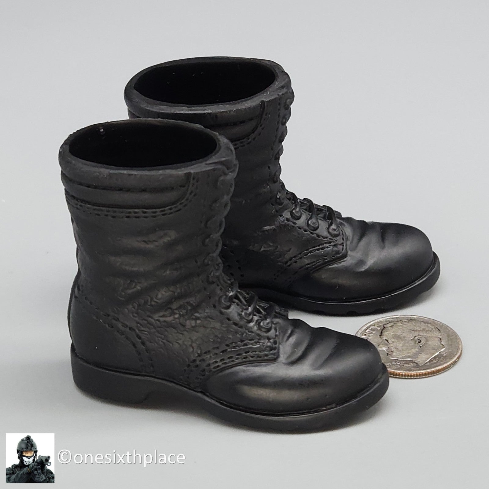 1:6 Ultimate Soldier Russian Spetsnaz Molded Black Combat Boots for 12" Figures