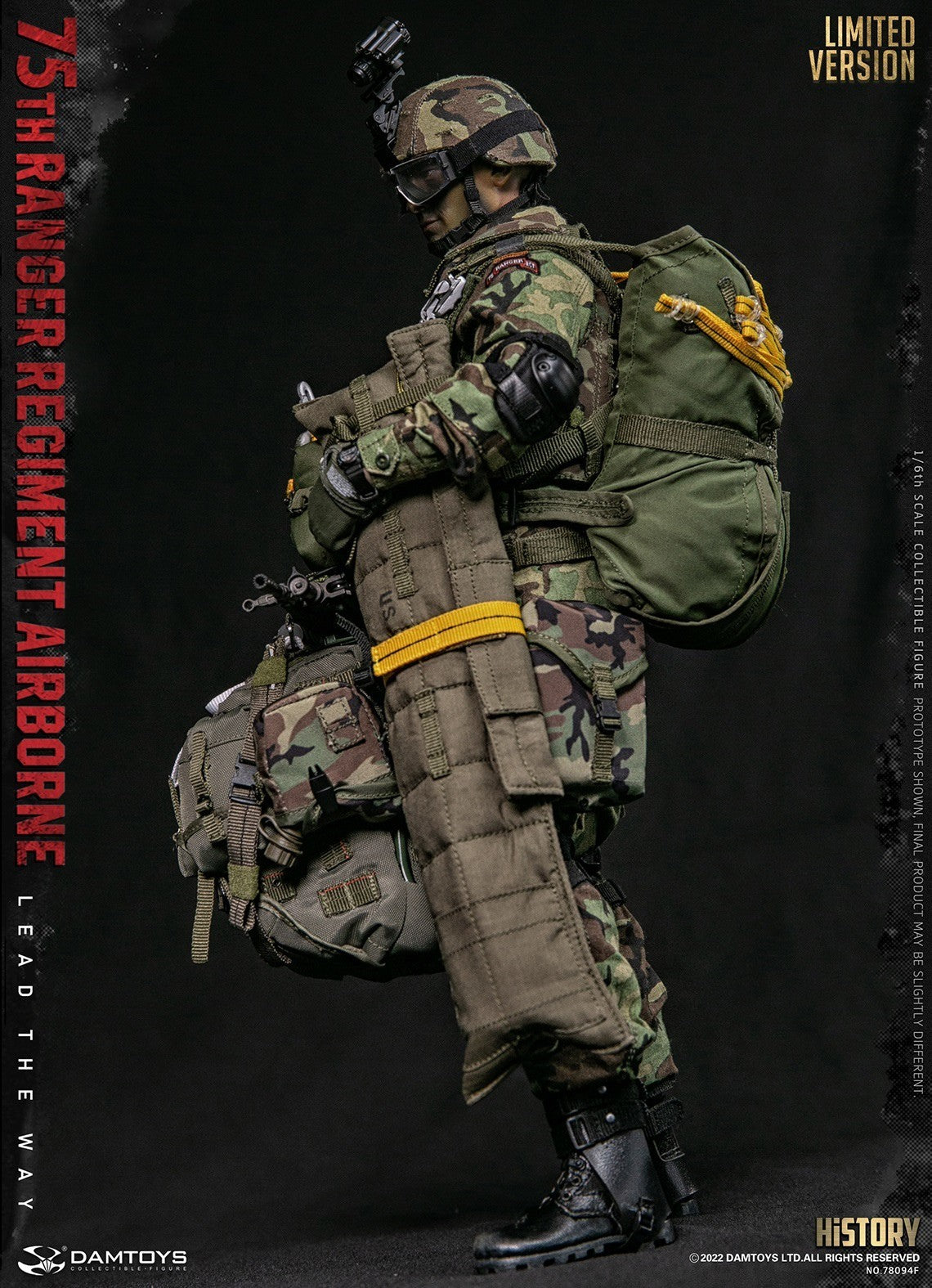 1:6 scale DamToys 75th Ranger Regiment Airborne ALICE Backpack for 12" Figures