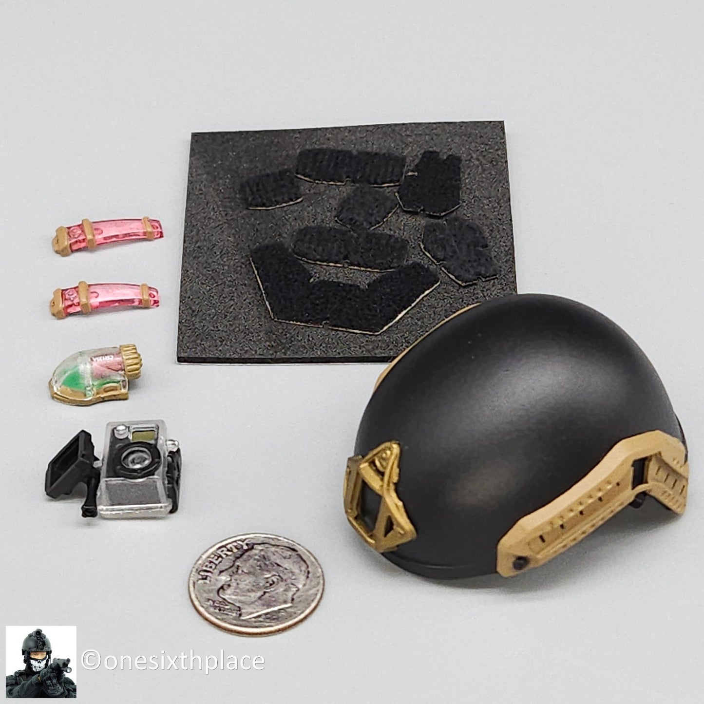 1:6 scale Easy & Simple PMC Weapon Specialist Black Helmet w/ Camera