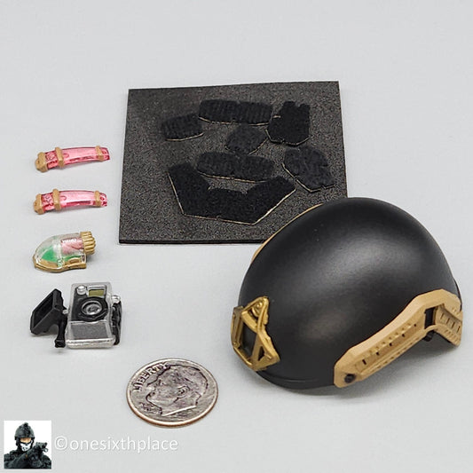 1:6 scale Easy & Simple PMC Weapon Specialist Black Helmet w/ Camera