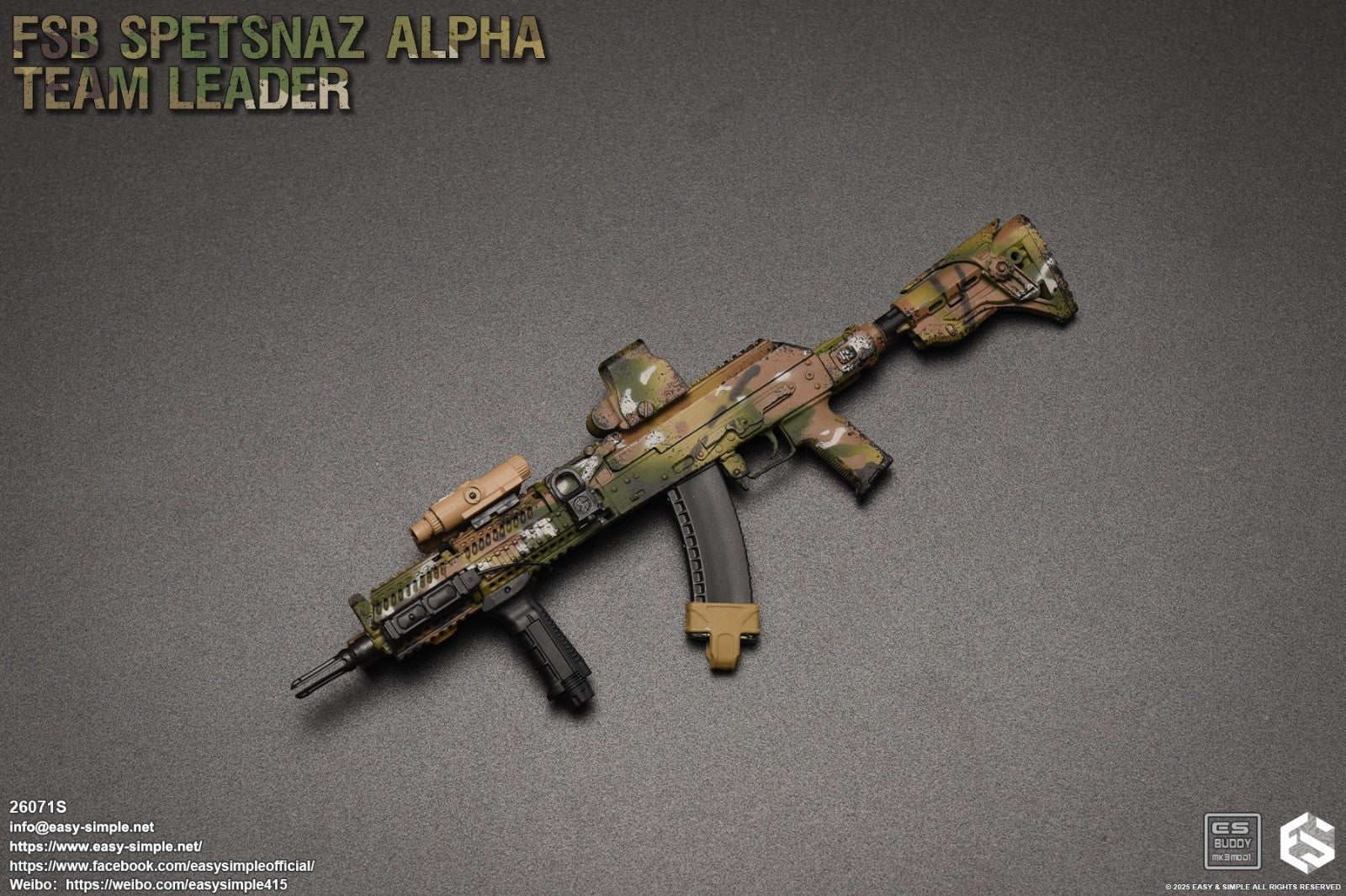 1:6 scale Easy & Simple Russian ALPHA Team Leader AK105 Rifle Set for 12" Figure