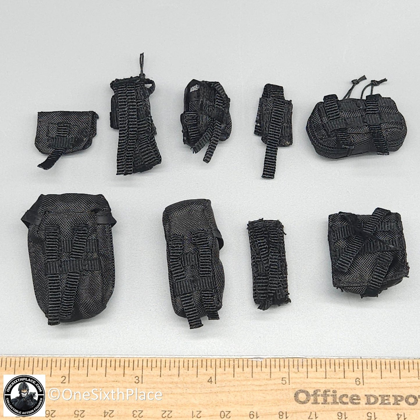 1:6 scale DiD SWAT Black Pouch Set for 12" Figures
