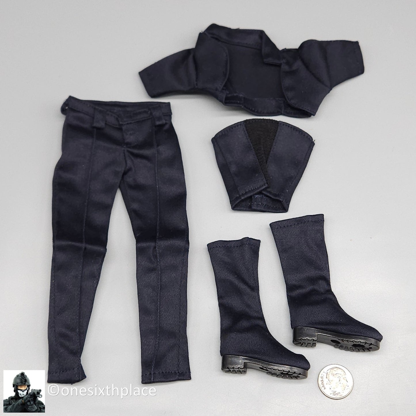 1:6 Triad Toys Female Under Covert Navy Blue Outfit Boots Set for 12" Figures
