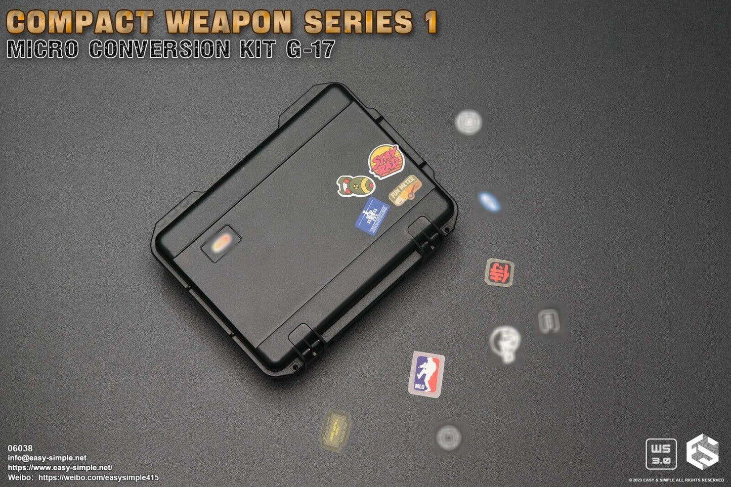 1:6 scale Easy & Simple Compact Weapons #1 - Micro Conversion Set A Black PDW