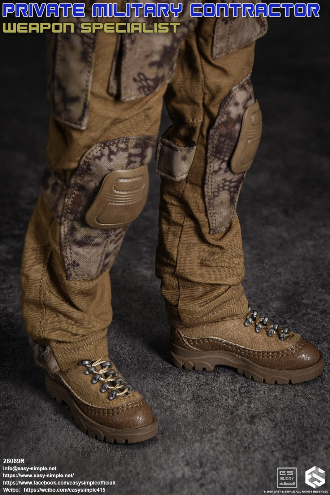 1:6 scale Easy & Simple PMC Weapon Specialist Danner Boots for 12" Figures