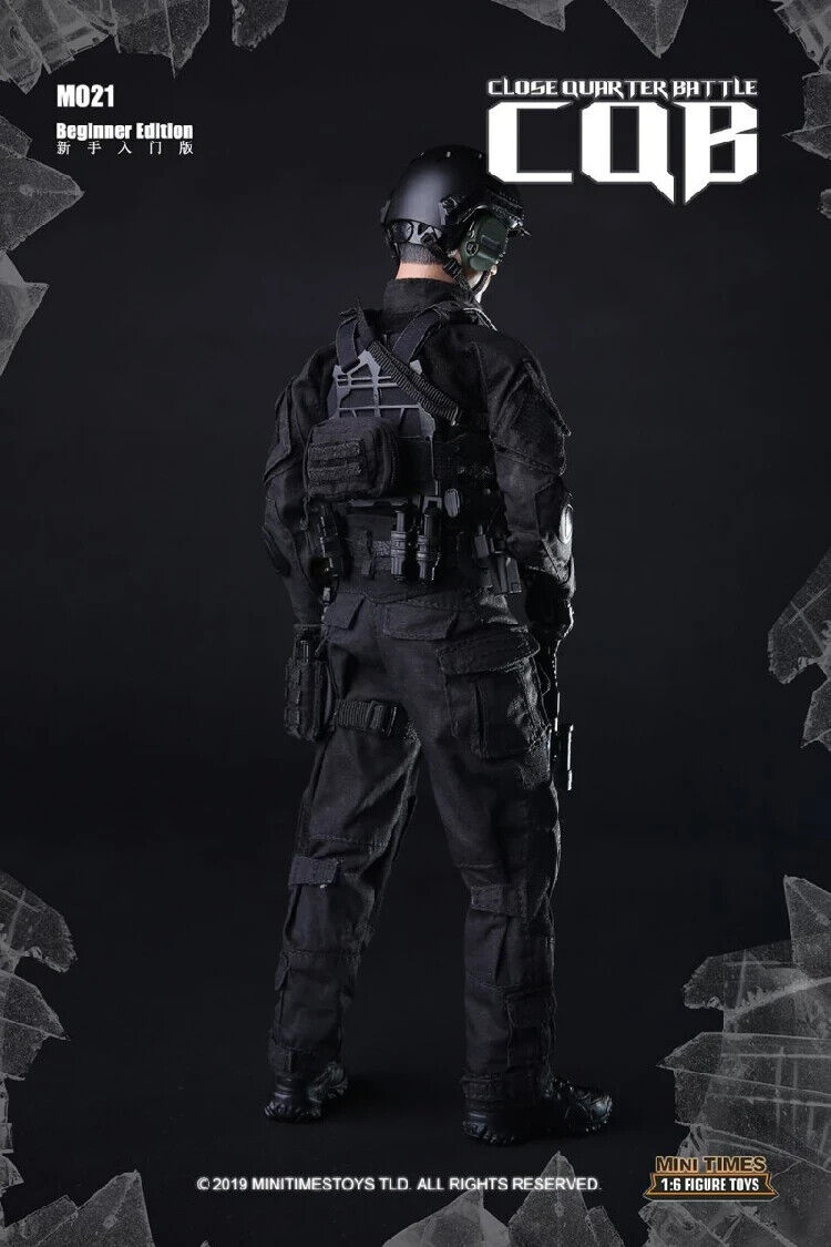 1:6 scale Mini Times CIA CQB Operator Black Boots (Peg Type) for 12" Figures