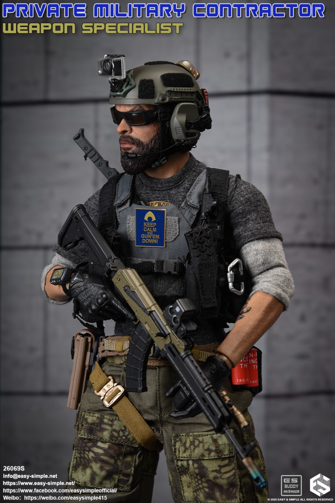 1:6 scale Easy & Simple PMC Weapon Specialist Sunglasses for 12" Figures