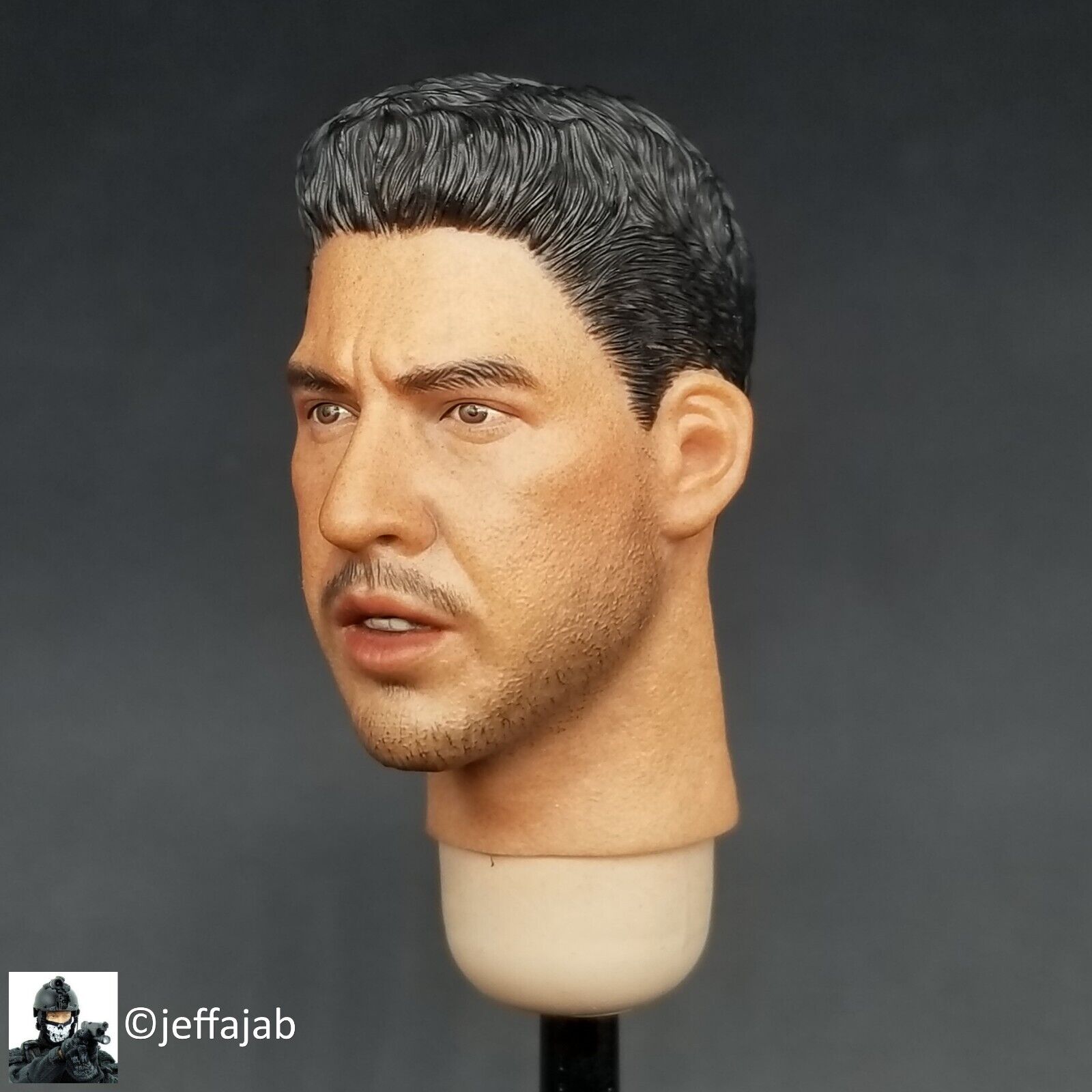 1:6 Facepool WWII US Infantry Technician Mellish Male Head Sculpt for 12" Figure