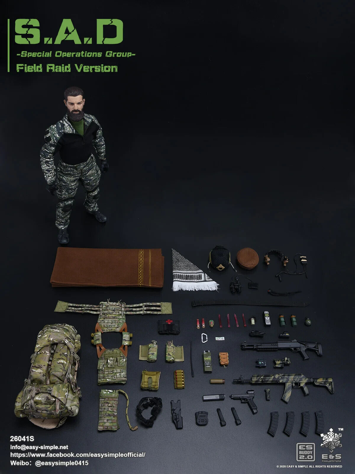 1:6 scale Easy & Simple SAD Field Raid Afghanistan Pakol Hat for 12" Figures