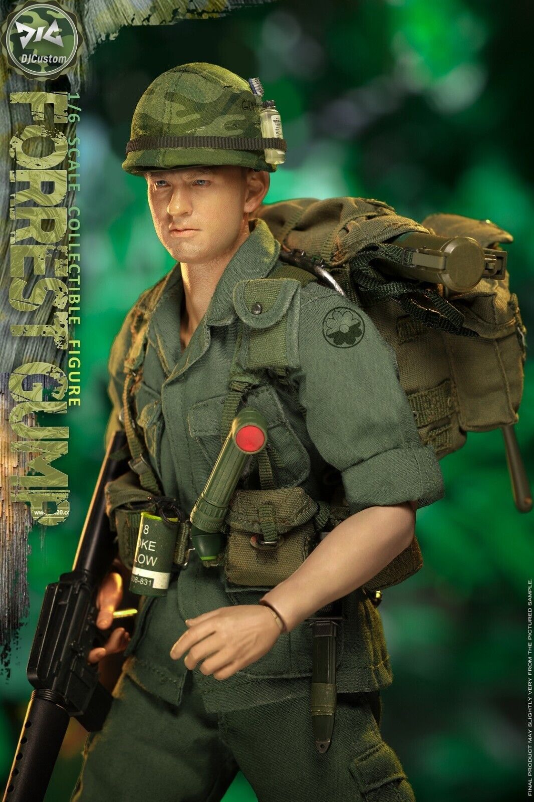 1:6 scale DJ Custom Forrest Gump in Vietnam Display Stand for 12" Figures