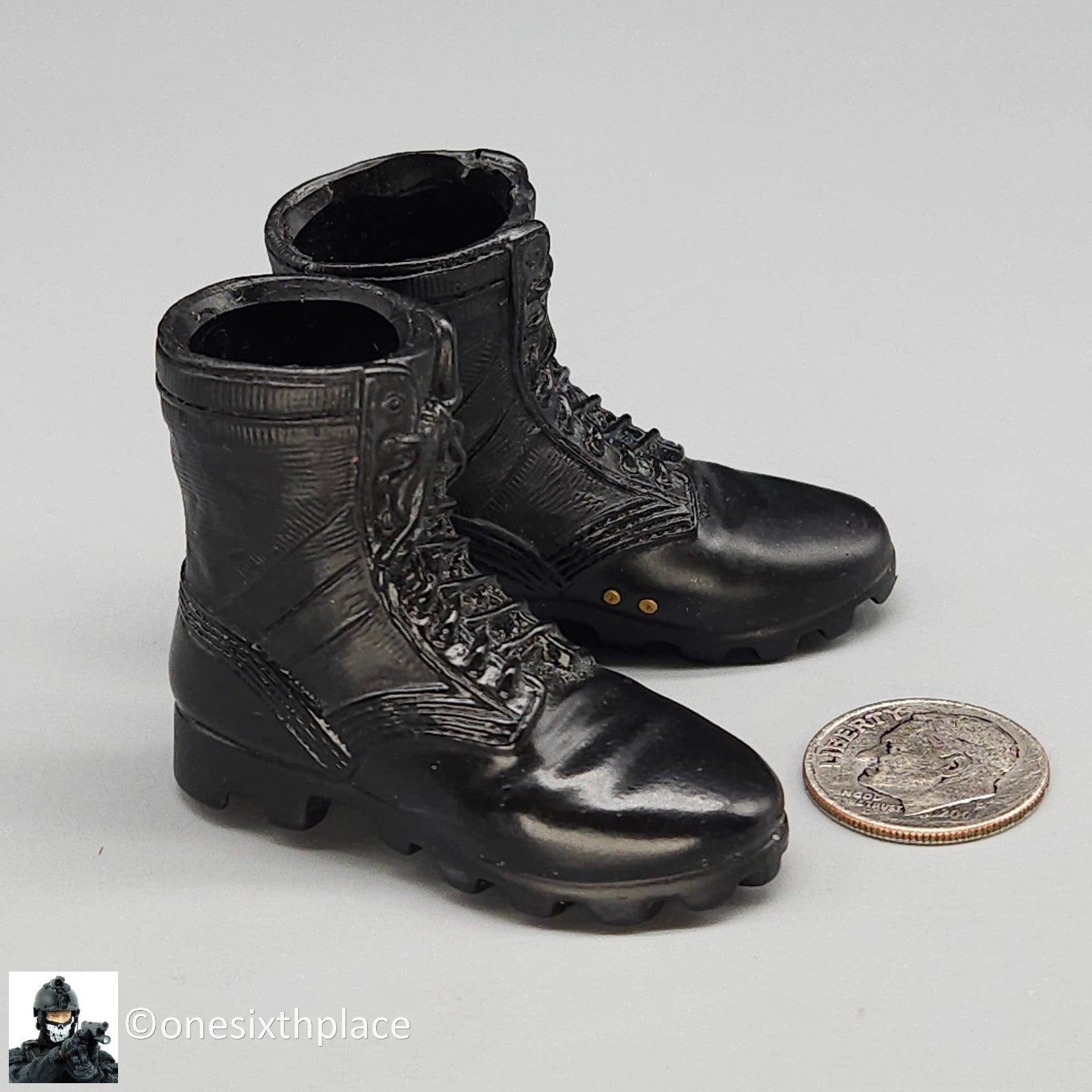 1:6 scale Dragon Amy Female Black Combat Boots (Foot Type) for 12" Figures
