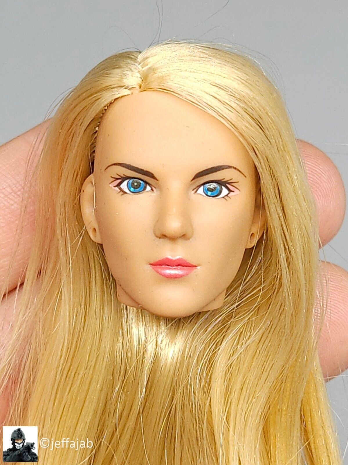 1:6 scale BBI Cy Girl Female Long Blond Hair Head Sculpt for 12" Figures Takara