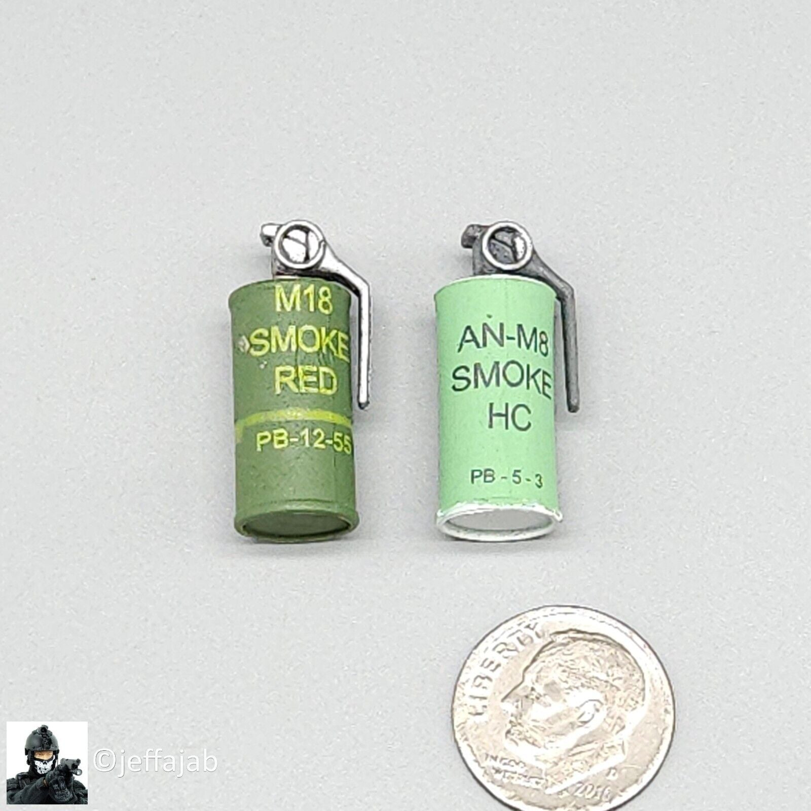 1:6 scale Ultimate Soldier Vietnam US Army Sniper Smoke Grenades (x2)