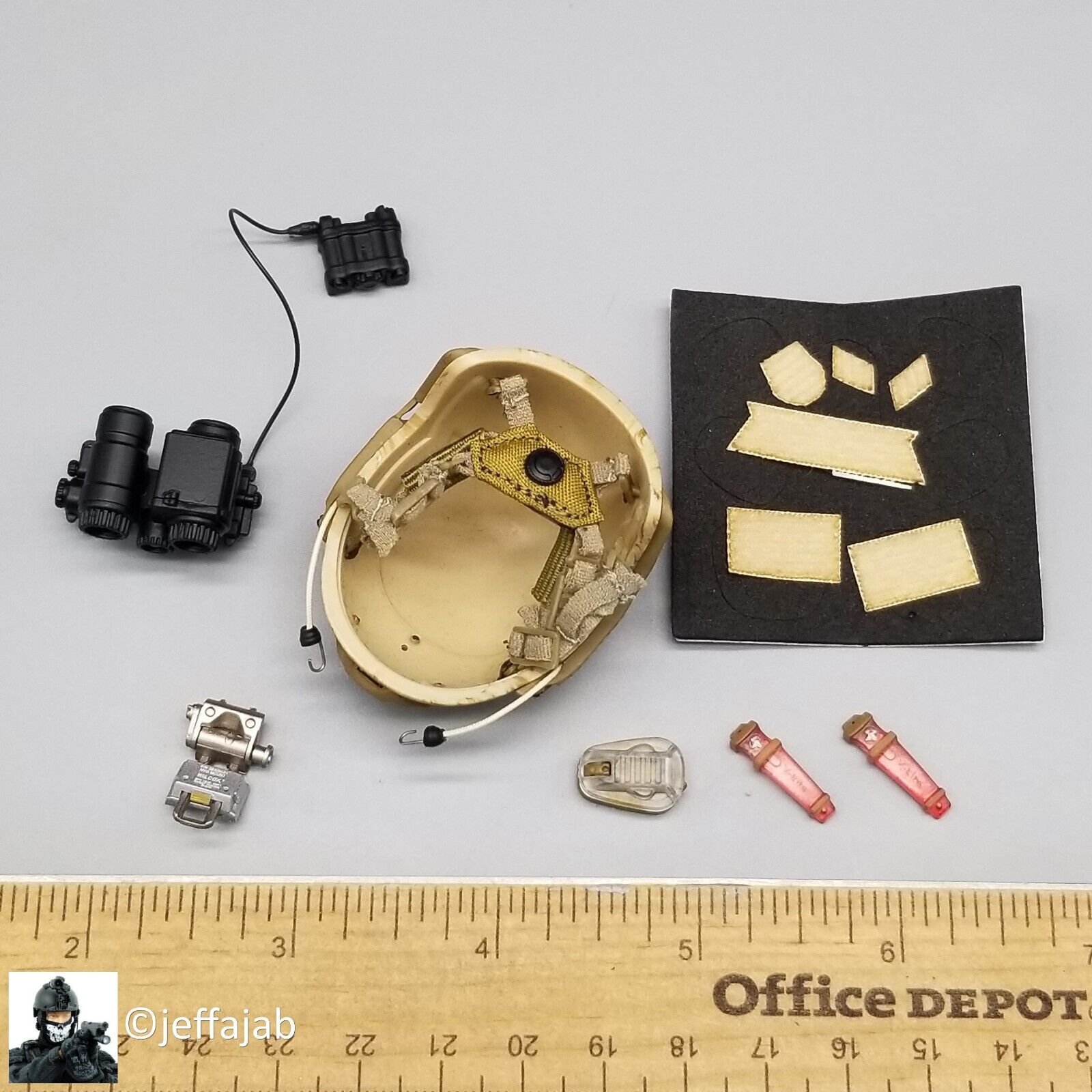 1:6 Easy & Simple Recce Element AOR1 Camo FAST Helmet w/ NVG Set for 12" Figures