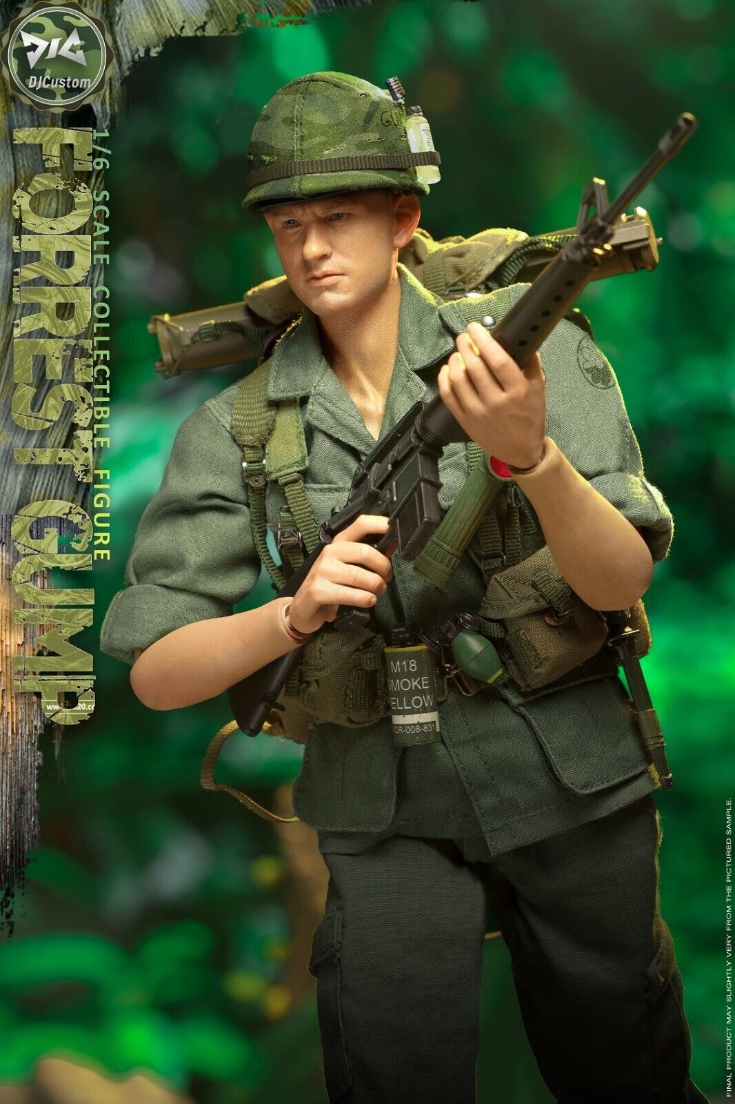 1:6 scale DJ Custom Forrest Gump in Vietnam Helmet w/ Toothbrush for 12" Figures