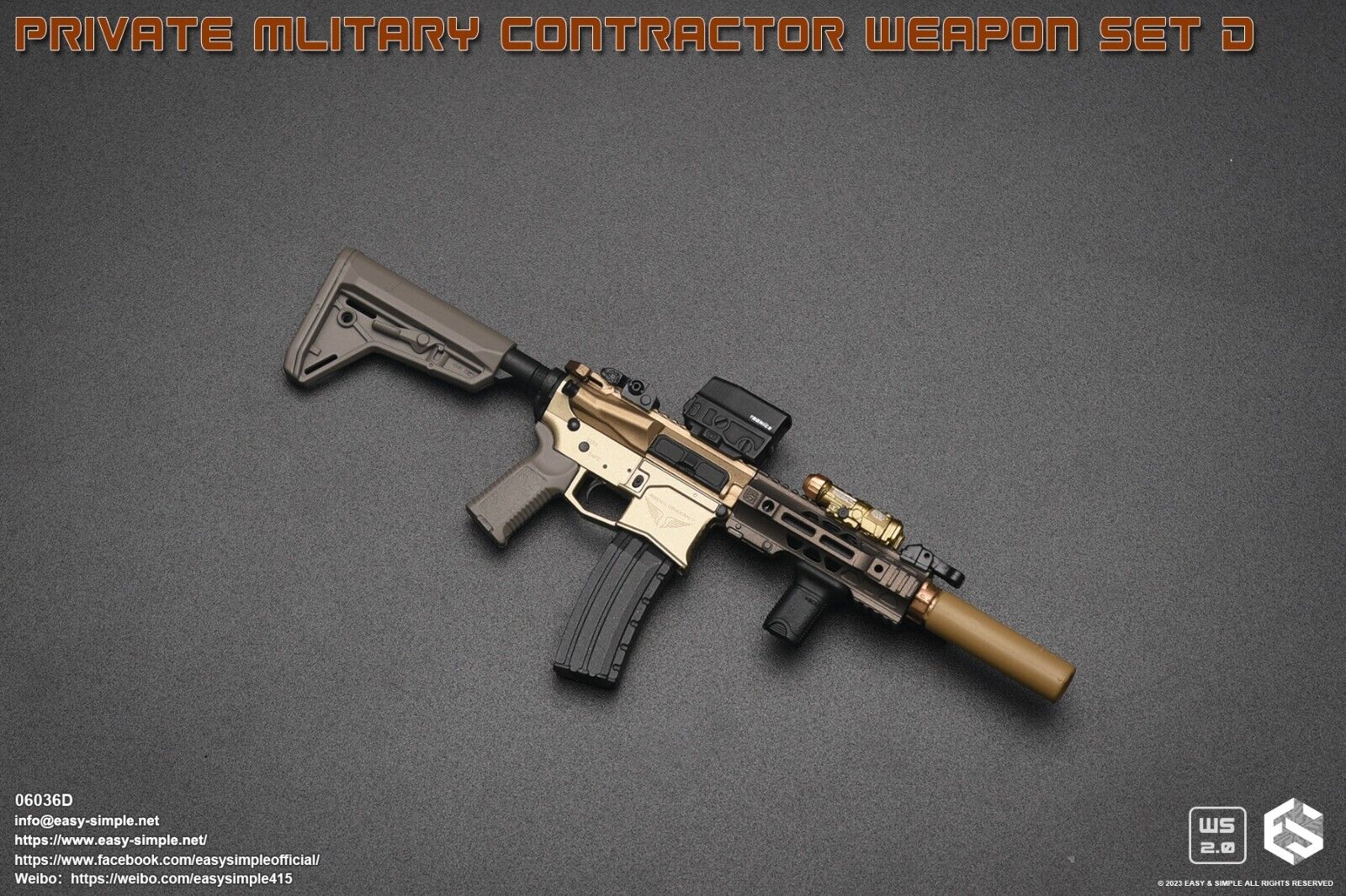 1:6 Easy & Simple Private Military Contractor Weapon Set D Ver. D for 12" Figure